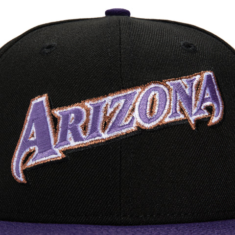 New Era 59Fifty Arizona Diamondbacks 2001 World Series Patch Jersey Hat- Black, Purple