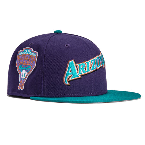 New Era 59Fifty Arizona Diamondbacks Inaugural Patch Jersey Hat- Purple, Teal