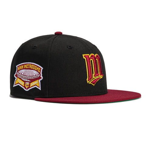 New Era 59Fifty Minnesota Twins Metrodome Patch M Hat - Black, Cardinal, Gold