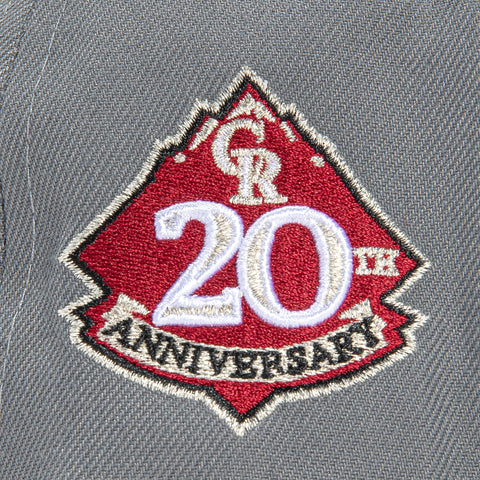 New Era 9Fifty Colorado Rockies 20th Anniversary Patch Snapback Hat - Storm Grey, Cardinal