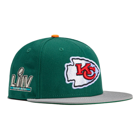 New Era 59Fifty Electrolyte Kansas City Chiefs LIIV Super Bowl Patch Hat - Green, Gray