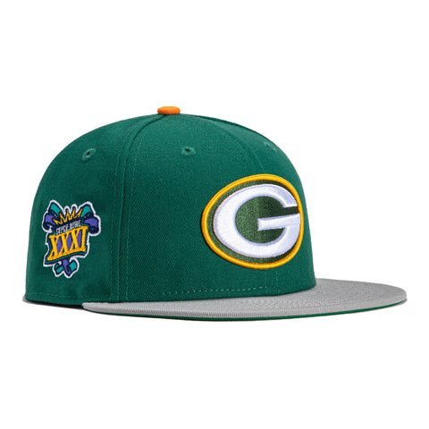 New Era 59Fifty Electrolyte Green Bay Packers XXXI Super Bowl Patch Hat - Green, Gray