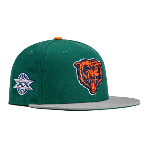 New Era 59Fifty Electrolyte Chicago Bears XX Super Bowl Patch Hat - Green, Gray