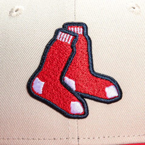 Exclusive New Era 59Fifty Stone Dome Boston Red Sox 2013 World Series Patch Hat- Stone, Red