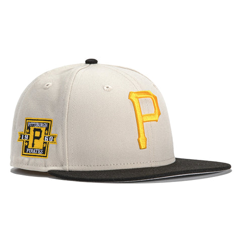 New Era 59Fifty Stone Dome Pittsburgh Pirates 1960 Patch Hat- Stone, Black