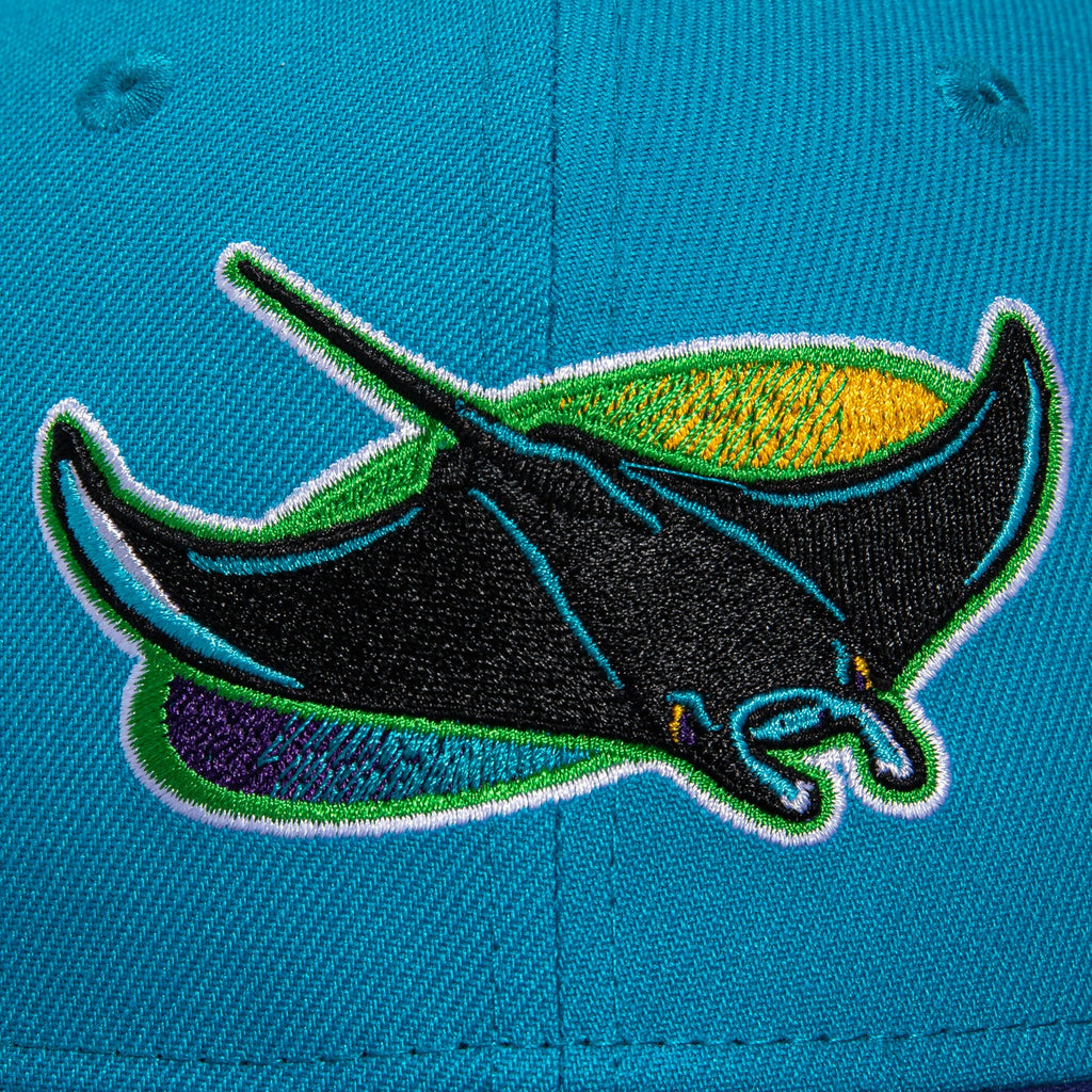 New Era 59Fifty Tampa Bay Rays 20th Anniversary Patch Hat Neon Blue