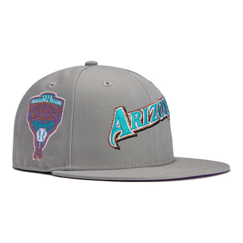 New Era 59Fifty Grey OTC Arizona Diamondbacks Inaugural Season Patch Word Hat - Grey