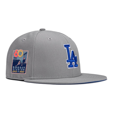 New Era 59Fifty Grey OTC Los Angeles Dodgers 60th Anniversary Patch Hat - Grey