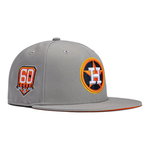 New Era 59Fifty Grey OTC Houston Astros 60th Anniversary Patch Hat - Grey