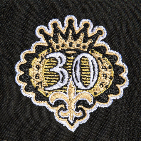 New Era 59Fifty Sharktooth New Orleans Saints 30th Anniversary Patch Hat - Black