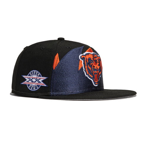 New Era 59Fifty Sharktooth Chicago Bears 1986 Super Bowl Patch Hat - Black