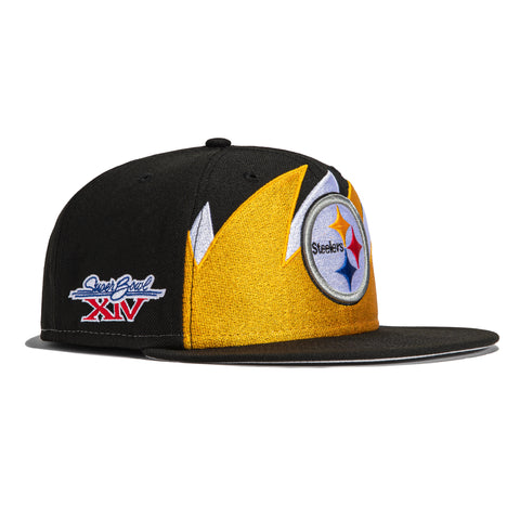 New Era 59Fifty Sharktooth Pittsburgh Steelers 1980 Super Bowl Patch Hat - Black
