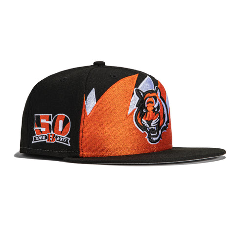 New Era 59Fifty Sharktooth Cincinnati Bengals 50th Anniversary Patch Hat - Black
