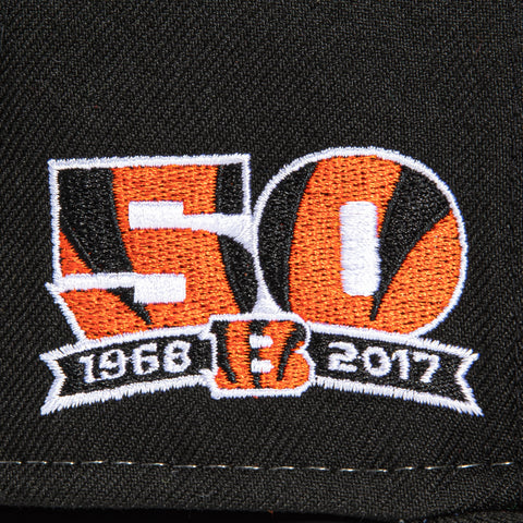 New Era 59Fifty Sharktooth Cincinnati Bengals 50th Anniversary Patch Hat - Black