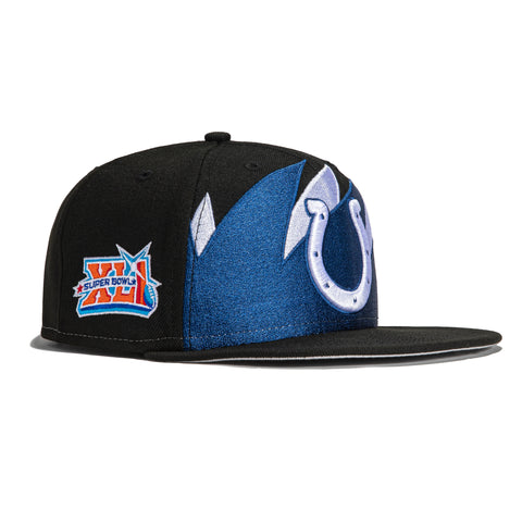 New Era 59Fifty Sharktooth Indianapolis Colts 2007 Super Bowl Patch Hat - Black