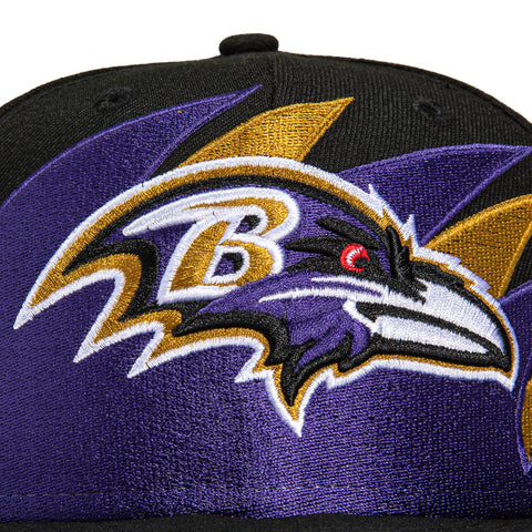 New Era 59Fifty Sharktooth Baltimore Ravens 2001 Super Bowl Patch Hat - Black