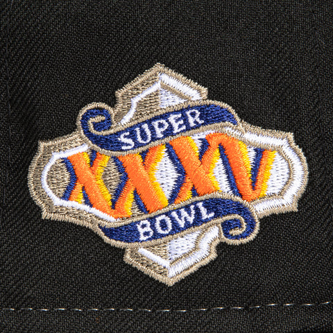 New Era 59Fifty Sharktooth Baltimore Ravens 2001 Super Bowl Patch Hat - Black