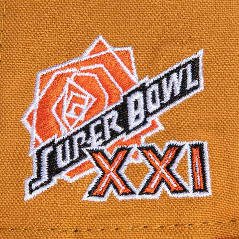 New Era 59Fifty Turkey Bowl New York Giants 1987 Super Bowl Patch Hat - Khaki, Orange