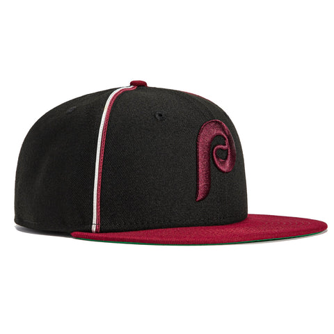 New Era 59Fifty Black Soutache Philadelphia Phillies Hat - Black, Cardinal