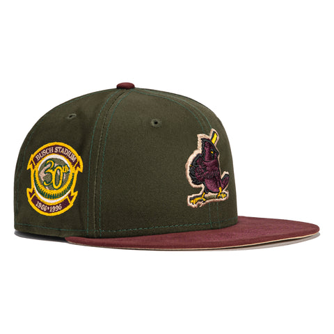 New Era 59Fifty Fall Tones St Louis Cardinals 30th Anniversary Patch Hat- Green, Maroon
