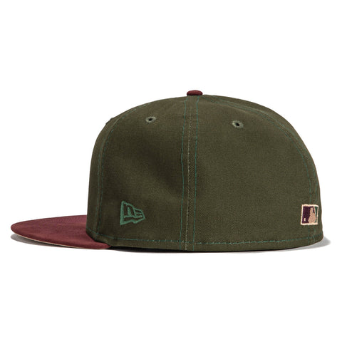 New Era 59Fifty Fall Tones Detroit Tigers 2000 World Series Patch Hat- Green, Maroon