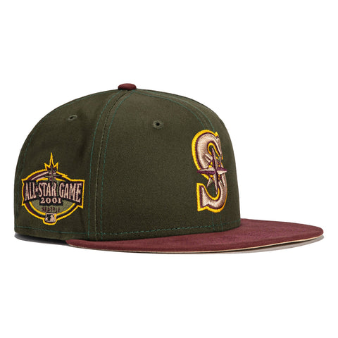 New Era 59Fifty Fall Tones Seattle Mariners 2001 All Star Game Patch Hat- Green, Maroon