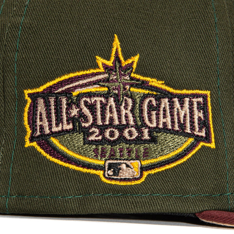 New Era 59Fifty Fall Tones Seattle Mariners 2001 All Star Game Patch Hat- Green, Maroon