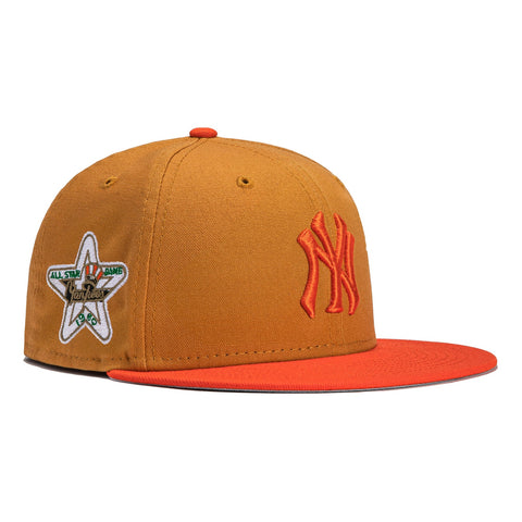 New Era 59Fifty Turkey Bowl New York Yankees 1960 All Star Game Patch Hat - Khaki, Orange