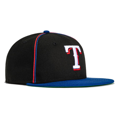 New Era 59Fifty Black Soutache Texas Rangers Hat - Black, Royal