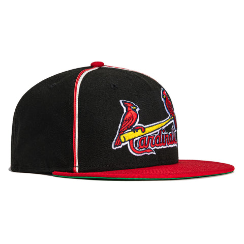 New Era 59FIFTY Black Soutache St Louis Cardinals Hat - Black, Red Black / 8