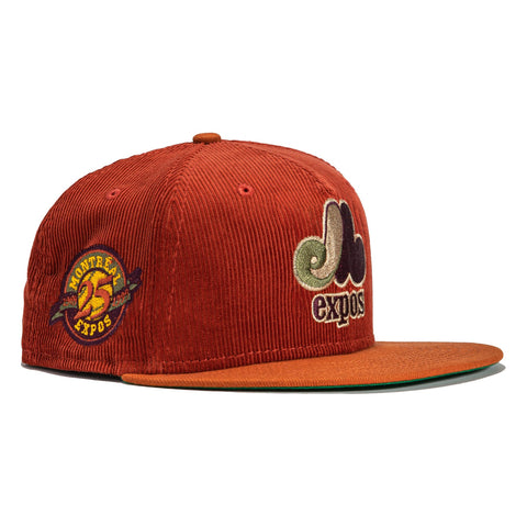 New Era 59Fifty Cord Dream Montreal Expos 25th Anniversary Patch Hat - Burnt Orange