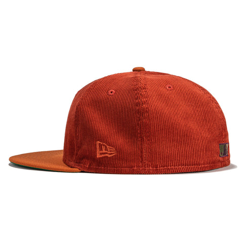 New Era 59Fifty Cord Dream Atlanta Braves 1997 World Series Patch Hat- Burnt Orange