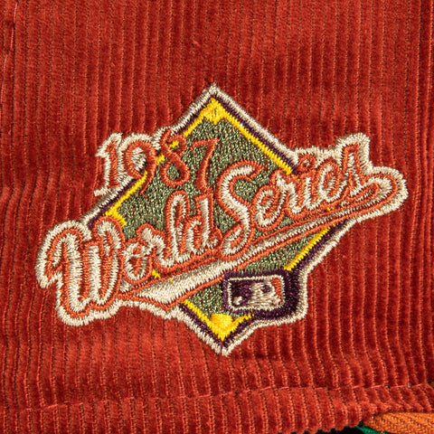 New Era 59Fifty Cord Dream Minnesota Twins 1987 World Series Patch Hat - Burnt Orange