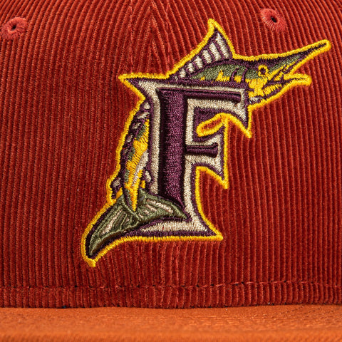 New Era 59Fifty Cord Dream Miami Marlins 1997 World Series Patch Hat - Burnt Orange