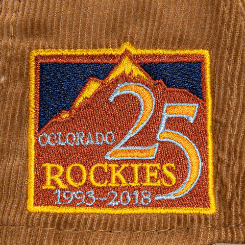 New Era 59Fifty Cord Dream Colorado Rockies 25th Anniversary Patch Mountain Hat - Khaki