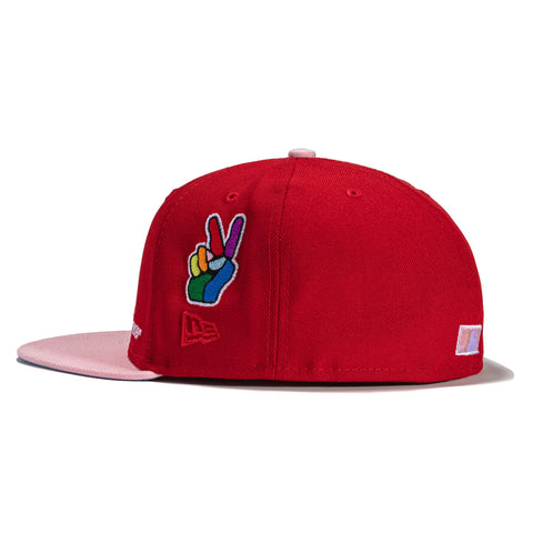 New Era 59Fifty Jae Tips Forever New York Yankees 2000 Subway Series Patch Hat- Red, Pink