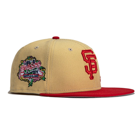 New Era 59FIFTY Jae Tips Forever San Francisco Giants Battle of The Bay Patch Hat- Tan, Red Tan/Red / 6 7/8
