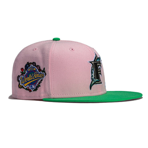 New Era 59FIFTY Jae Tips Forever Miami Marlins 1997 World Series Patch Hat- Pink, Lime Green Pink/Lime Green / 7 5/8