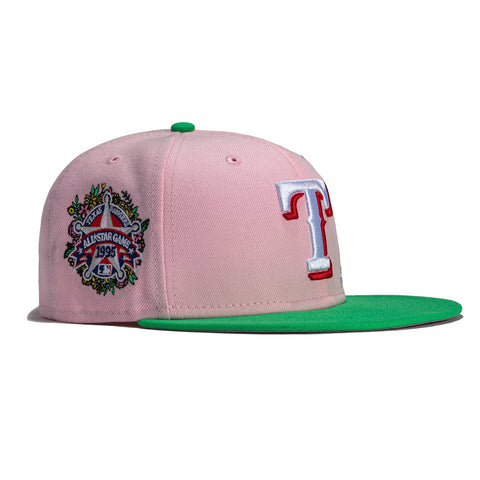 New Era 59FIFTY Jae Tips Forever Texas Rangers 1995 All Star Game Patch Hat- Pink, Lime Green Pink/Lime Green / 7 1/2