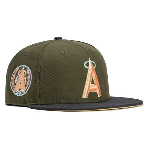 New Era 59Fifty Toscano Los Angeles Angels 25th Anniversary Patch Hat - Olive, Graphite, Peach