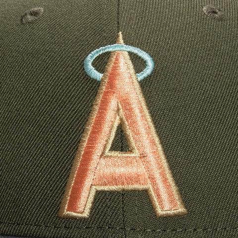 New Era 59Fifty Toscano Los Angeles Angels 25th Anniversary Patch Hat - Olive, Graphite, Peach