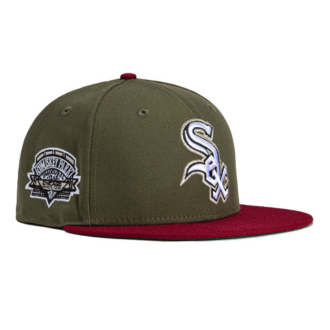 New Era 59Fifty Earthtone Chicago White Sox Comiskey Park Patch Hat - Olive, Cardinal