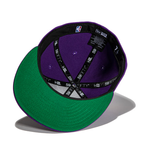 New Era 59Fifty Los Angeles Lakers 75th Anniversary Patch Word Hat - Purple