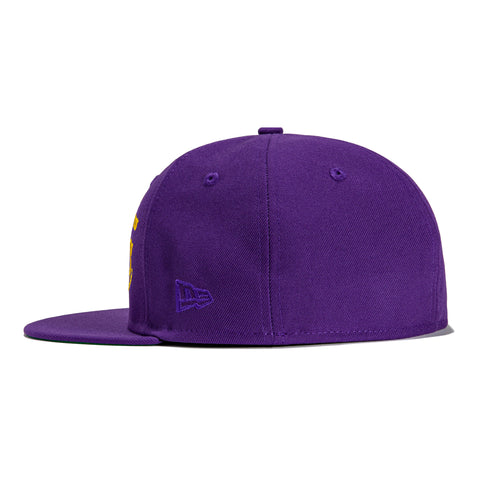 New Era 59Fifty Los Angeles Lakers 75th Anniversary Patch Word Hat - Purple