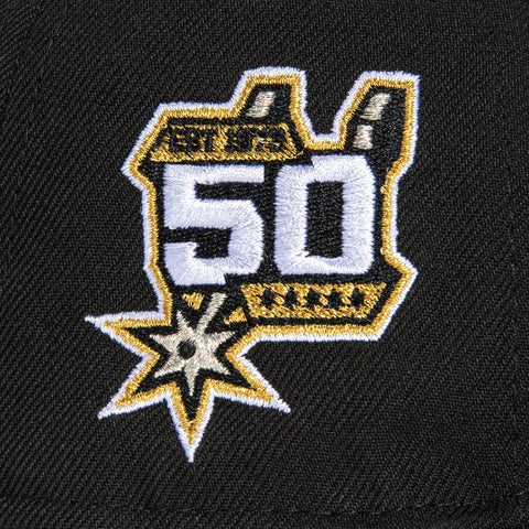 New Era 59Fifty San Antonio Spurs 50th Anniversary Patch Hat - Black, Teal