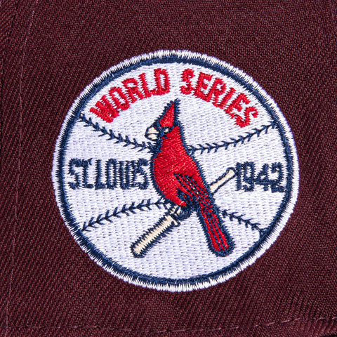 New Era 59Fifty St Louis Cardinals 1942 World Series Patch Hat - Maroon, Black