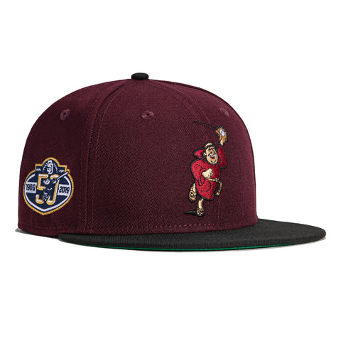 New Era 59Fifty San Diego Padres 50th Anniversary Friar Patch Hat - Maroon, Black
