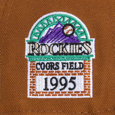 New Era 59Fifty Earthtone Colorado Rockies Inaugural Patch Logo Hat - Khaki, Olive