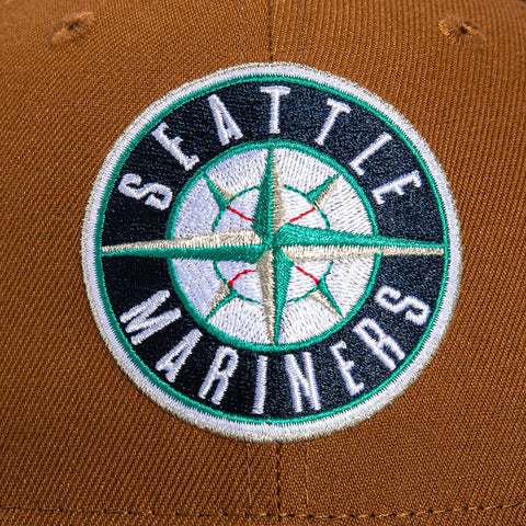 New Era 59Fifty Earthtone Seattle Mariners 25th Anniversary Patch Logo Hat - Khaki, Olive