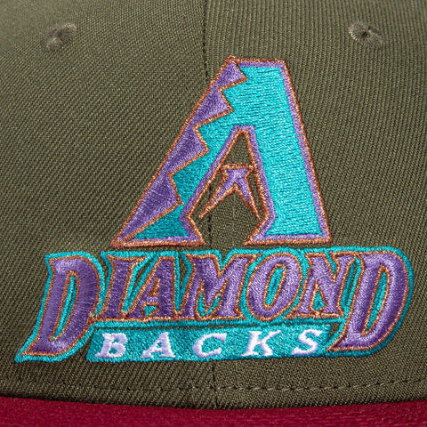 New Era 59Fifty Earthtone Arizona Diamondbacks Opening Day 1998 Patch Logo Hat - Olive, Cardinal